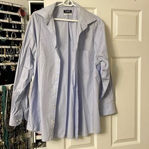 light chec design in light blue shirt